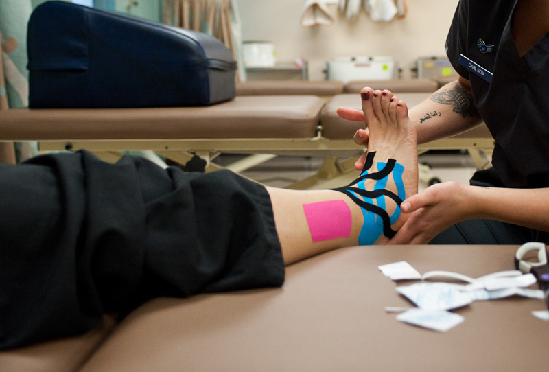 Image of an athletic taping at okotoks physiotherapy